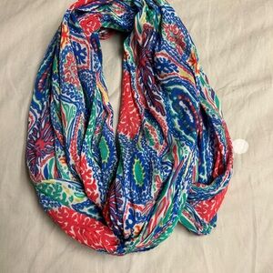 Lilly Pulitzer Vibrant Red and Blue Scarf